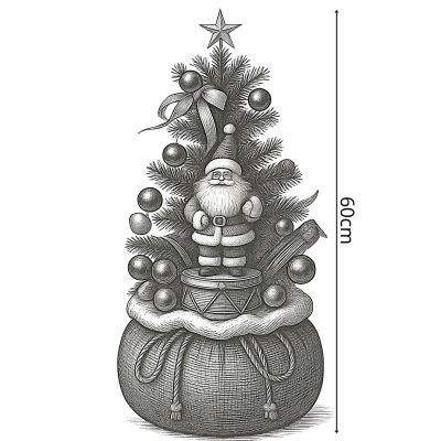6. DECORATIVE CHRISTMAS TREE 60CM 25LED TIMER - SANTA CLAUS