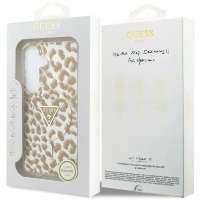 8. Guess IML Leopard Print Triangle MagSafe Case for Samsung Galaxy S26 - Brown