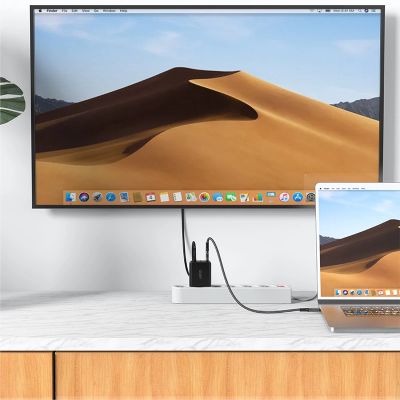 4. Acefast 2in1 charger GaN 65W USB Type C / USB, adapter HDMI adapter 4K 60Hz (set with cable) black (A17 black)