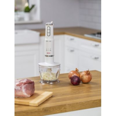 3. MPM MBL-43 hand blender set, 500 ml container with stainless steel blade, stainless steel blending attachment, Power: 600 W