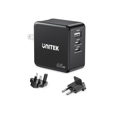 7. UNITEK GAN CHARGER, PD 65W 2X USB-C, USB-A