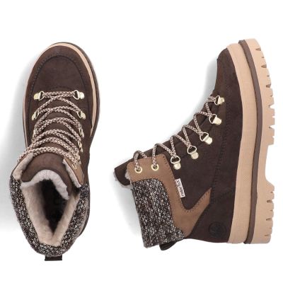 13. Waterproof Women’s Brown Platform Hiking Boots Rieker Y6210-25