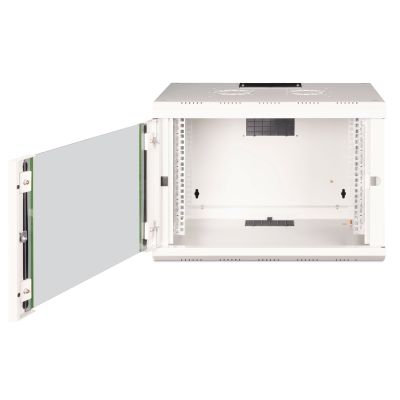 3. Digitus Unique 19" 7U wall-mounted network cabinet 600x450, glass door, gray, undivided, assembled, 100kg