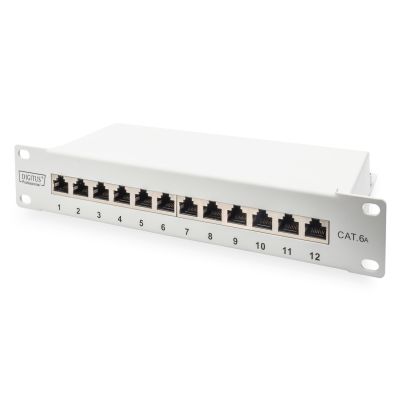 2. Digitus Patch Panel 10'' 12x RJ45, LSA level, cat.6A, shielded, 1U, gray, cable guide