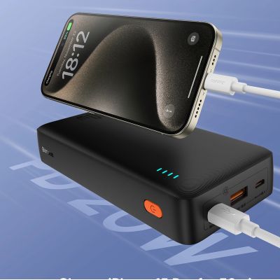 6. Baseus Airpow 20W 20000mAh Power Bank with Baseus Simple Series USB-A - USB-C 50cm Cable - Black