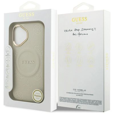 8. Guess Peony Hot Stamp MagSafe iPhone 17 Case - Beige