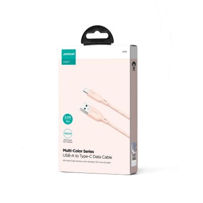 2. Joyroom Multi-Color Series S-A34 USB-A / USB-C Cable 100W 1m - Pink