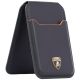 3. Lamborghini D1 Genuine Leather MagSafe mobile phone wallet - black and orange
