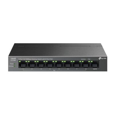TP-Link LiteWave LS109P Network Link Unmanaged Fast Ethernet (10/100) PoE Support Black