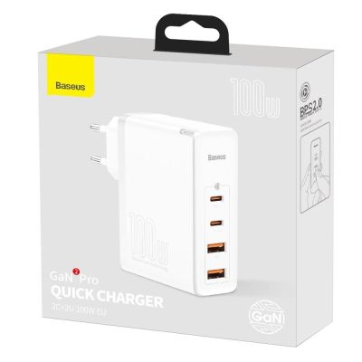 5. Baseus GaN2 Pro fast charger 100W USB / USB Type C Quick Charge 4+ Power Delivery white (CCGAN2P-L02)
