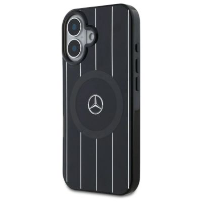2. Mercedes MB Double Layer Crossed Lines MagSafe case for iPhone 16 - black