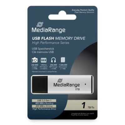 3. MediaRange MR1905-1 USB Flash Drive 1TB USB Type-A 3.2 Gen 1 (3.1 Gen 1) Black, Silver