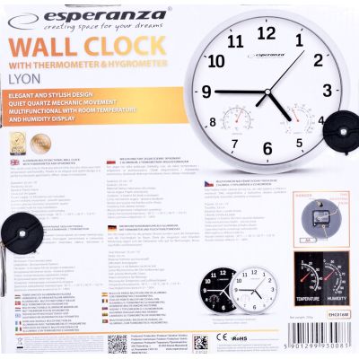 3. Esperanza LYON EHC016K wall clock (black)