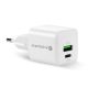 3. EVERACTIVE GAN WALL CHARGER 1 X USB, 1 X USB-C QUICK CHARGE 3.0 20W WHITE SC-330Q