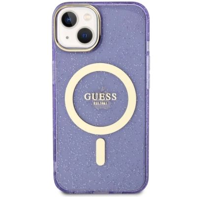 3. Guess Glitter Gold MagSafe case for iPhone 14 - purple