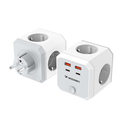2. Wozinsky WKZ-4B Power Cube 3x AC 2x USB-A 2x USB-C PD 20 W 4000 W - White