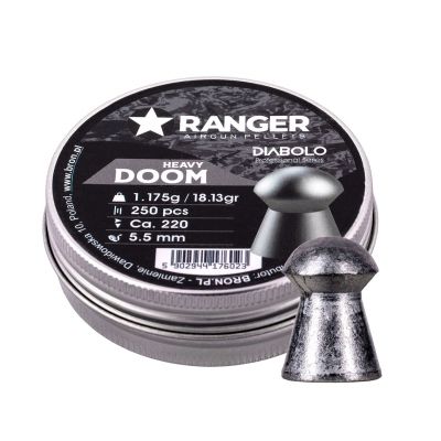 4. 5.5 mm RANGER Diabolo Doom Heavy flat pellets 250 pcs 1.175 g
