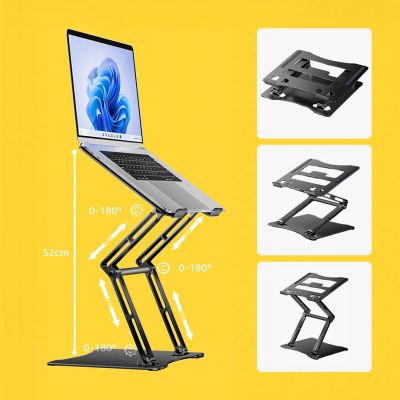 10. Wozinsky WRS-CPY75DSB Aluminum Laptop and Tablet Stand + Free Smartphone Stand - Black