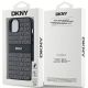 8. DKNY Leather Mono Stripe & Metal Logo Case for iPhone 15/14/13 - Black
