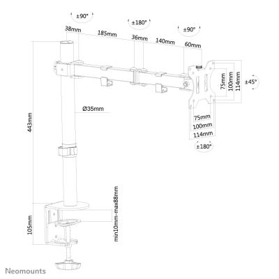 14. Neomounts FPMA-D550BLACK monitor mounting accessory