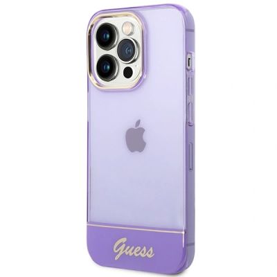 2. Guess Translucent Case for iPhone 14 Pro Max - Purple
