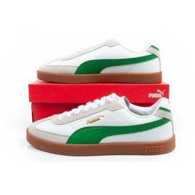 10. Puma Club II Era men's sports shoes sneakers leather white gray green