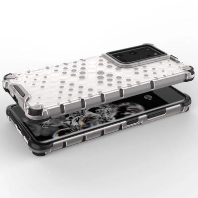 3. Honeycomb case armored cover with a gel frame for Samsung Galaxy S22 Ultra blue