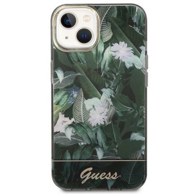 3. Guess Jungle Collection iPhone 14 Case - Green