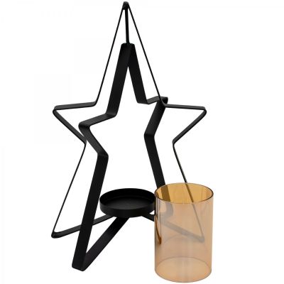 21. METAL CANDLESTICK 31.5 CM STAR MICA