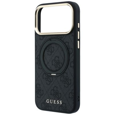 6. Guess Ring Stand 360 4G Classic Logo MagSafe Case for iPhone 17 Pro / 18 Pro - Black