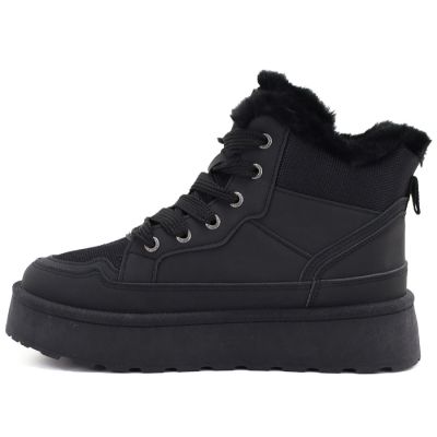 7. Women's black Big Star platform snow boots UU274167