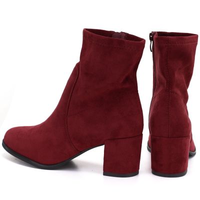 5. Sergio Leone BT-55 Burgundy Women's Ankle Boots