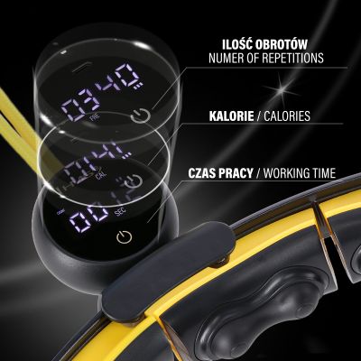 7. HHM21 HULA HOP BLACK/YELLOW WITH MAGNETS, TPE PROTECTION AND WEIGHT + HMS COUNTER