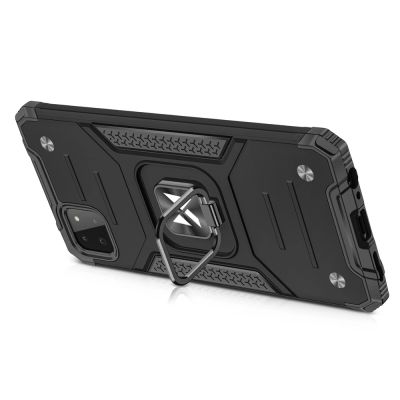 4. Wozinsky Ring Armor Case Kickstand Tough Rugged Cover for Samsung Galaxy A22 4G blue