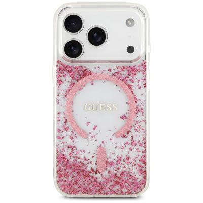 3. Guess Resin Bottom Glitter MagSafe Case for iPhone 17 Pro - Pink