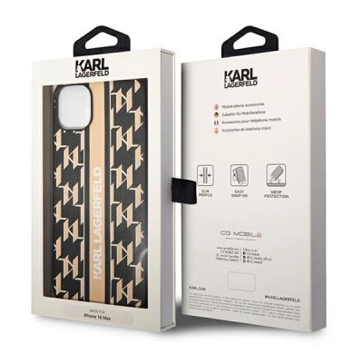 8. Karl Lagerfeld KLHCP14MPGKLSKW iPhone 14 Plus 6,7 "hardcase brown / brown Monogram Stripe