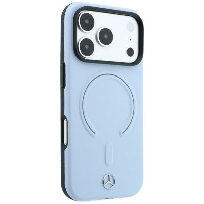4. Mercedes Leather 3D MagSafe Case for iPhone 18 Pro / 17 Pro - Blue