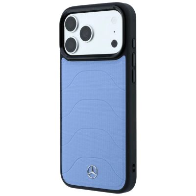 2. Mercedes Leather Mesh with Bow Line MagSafe Case for iPhone 18 Pro / 17 Pro - Blue