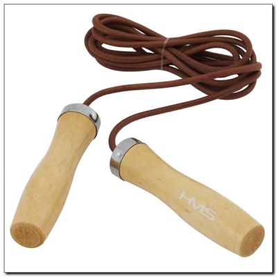 2. Leather skipping rope with wooden handle HMS SK07 