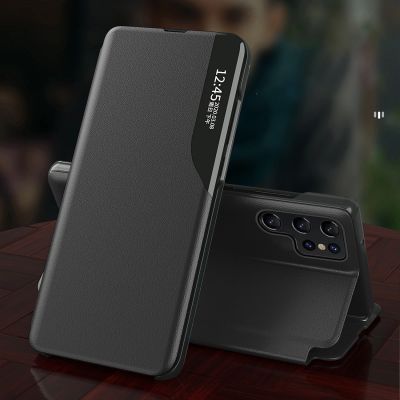 3. Eco Leather View Case for Samsung Galaxy S24 FE with Flip and Stand - Black