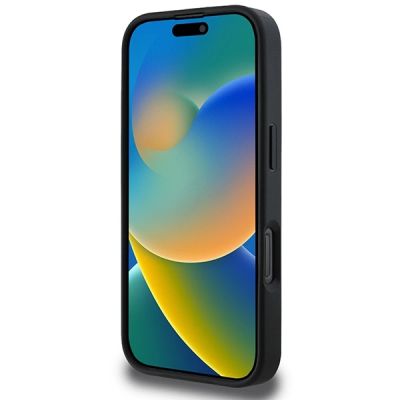 5. DKNY Checkered Pattern & Printed Stripes Case for iPhone 16 Pro - Black