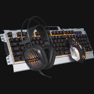 2. Marvo CM303 Keyboard with USB Gaming Mouse Included Black, Silver