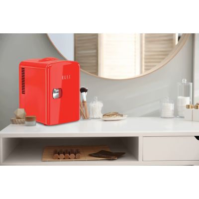 2. ELLE Home ESDAF101RDEU 4L red mini fridge