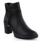 Black Leather Block-Heel Ankle Boots Rieker Y2567-00