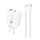 A6MaxL 20W USB-A USB-C wall charger with USB-C - USB-C 1m cable - white