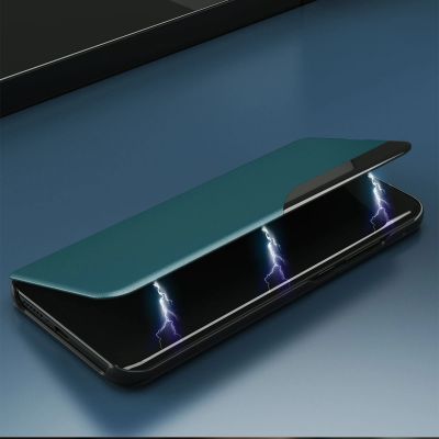 3. Eco Leather View Case elegant bookcase type case with kickstand for iPhone 13 mini orange