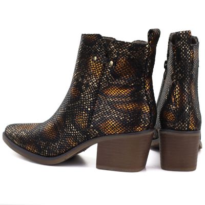 5. Women's snakeskin cowboy boots black M.Daszyński SA261-1
