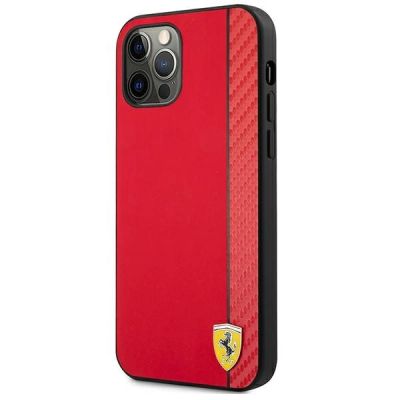 2. Ferrari FESAXHCP12LRE iPhone 12 Pro Max 6.7" red/red hardcase On Track Carbon Stripe