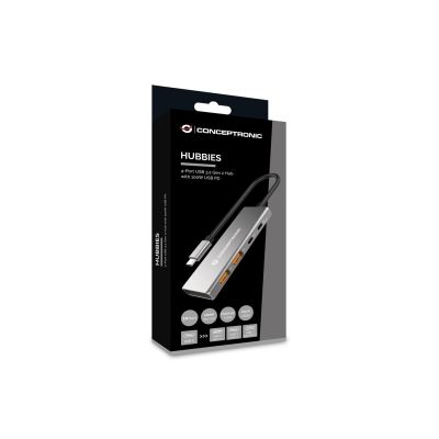 9. Conceptronic HUBBIES15G USB 3.2 Gen 2 (3.1 Gen 2) Type-C Hubs and Hubs 10000 Mbit/s Gray