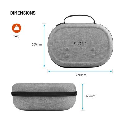 4. FIXED FIXMQ-PC-GR Smart Personal Accessory Case Gray Ethylene Vinyl Acetate (EVA) Foam